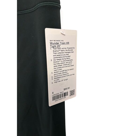Lululemon Wunder Train High-Rise Tight 25" Rainforest Green Size 8 NWT - Picture 7 of 9
